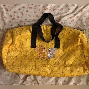 Yellow Tom and Jerry Duffel Bag